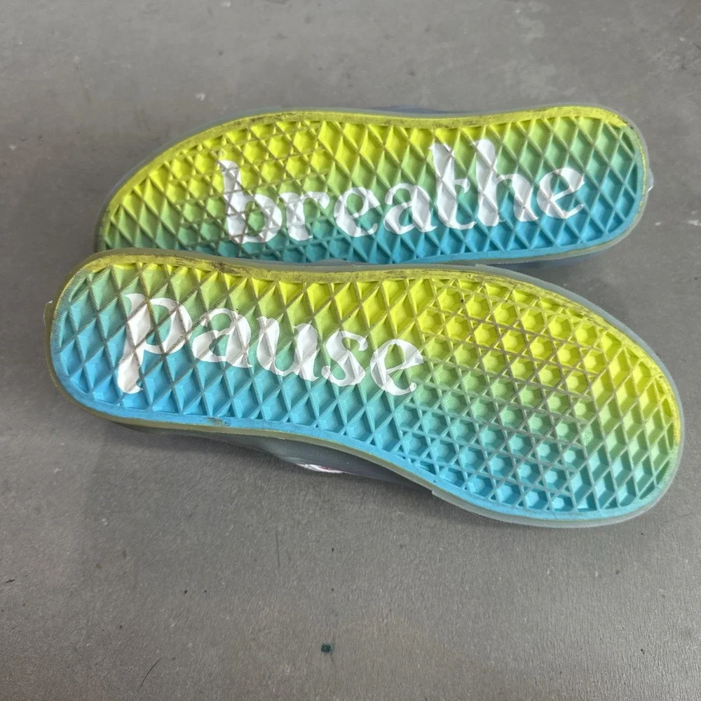 NEW Vans X Cultivate Care Rainbow Checkered Classic Slip On Women 7/Mens 5.5‎